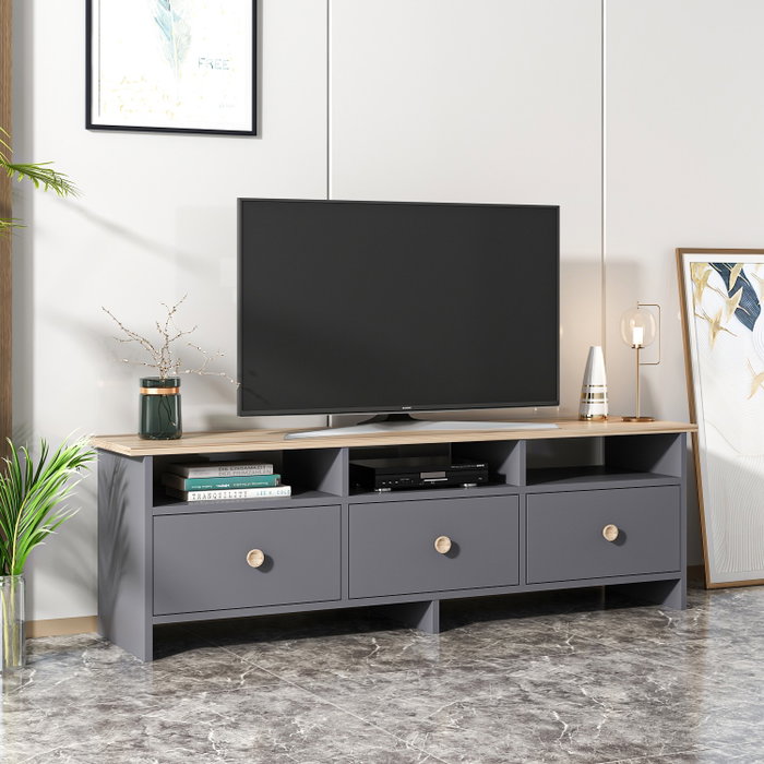 Hanah Home Oslo Soporte de TV Antracita y Roble